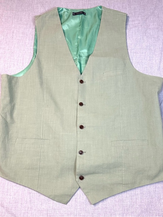 Men's Sage Green 3 piece Suit Linen /Cotton Sz XXL - Picture 12 of 16